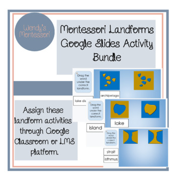 Preview of Montessori Land Forms Google Slides Digital Activities Bundle