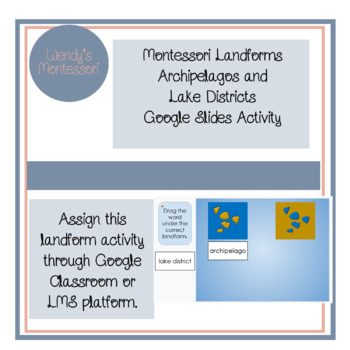 Preview of Montessori Landforms Archipelago & Lake District Google Slides Digital Activity