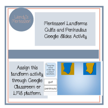 Preview of Montessori Landforms Gulfs and Peninsulas Google Slides Digital Activity