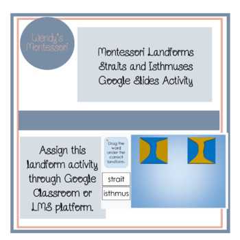 Preview of Montessori Landforms Straits and Isthmuses Google Slides Digital Activity