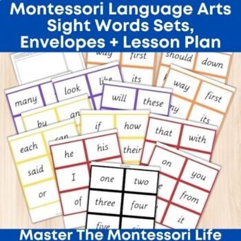 Montessori Language Arts Sight Words Sets, Envelopes + Lesson Plan