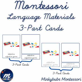 Preview of Montessori Language Materials Lower Elementary 3-Part Cards CURSIVE