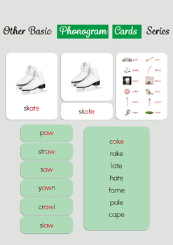 Preview of Montessori Language - Other Basic Phonogram Cards Series