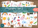Montessori Language Phonetic Set 2 Watercolor Cards Sound 