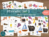 Montessori Language Phonetic Set 3 Watercolor Cards Sound 