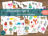 Montessori Language Phonetic Set 4 Watercolor Cards Sound 