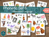 Montessori Language Phonetic Set 6 Watercolor Cards Sound 