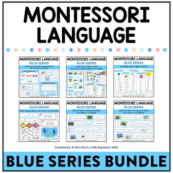 Preview of Montessori Language | Phonics Blue Series Bundle | BLENDS