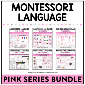 Preview of Montessori Language | Phonics Pink Series Bundle | CVC Words