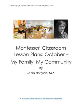 Preview of Montessori Lesson Plans Fully Written ONE WEEK FREE curriculum
