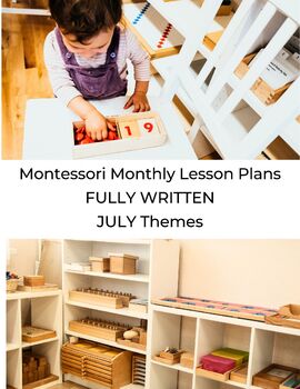 Preview of Montessori Lesson Plans Fully Written Patriotism Ocean Life Themes JULY