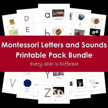 Preview of Montessori Letters and Sounds Printable Pack Bundle