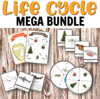 Preview of MEGA Life Cycle Bundle for Montessori Classrooms or Science Centers