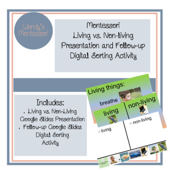 Preview of Montessori Living vs. Non-Living Google Slides Presentation and Digital Activity