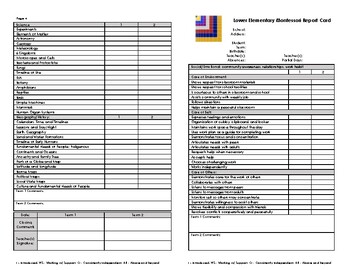 Preview of Montessori- Lower Elementary Report Card