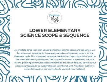 Preview of Montessori Lower Elementary Science Scope & Sequence