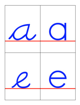 Montessori Lowercase Cursive to Print Matching with Image Control of Error