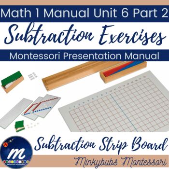 Preview of Montessori Math 1 Manual Memorization Exercises Subtraction Lesson Plans Unit 6B