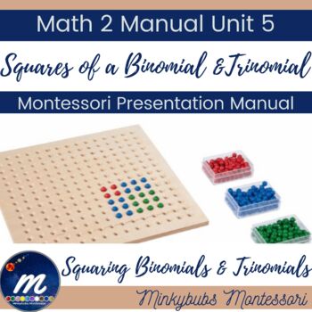 Preview of Montessori Math 2 Manual Squares of a Binomial and Trinomial Unit 5