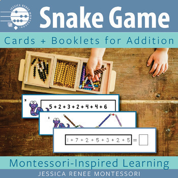 Preview of Montessori Math Addition Snake Game Activity Bundle for Facts Fluency Practice