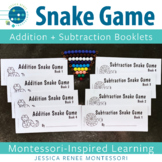Montessori Math Addition and Subtraction Snake Game Booklets for Facts Practice