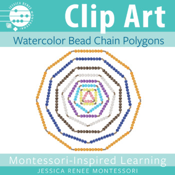 Preview of Montessori Math Geometry Clip Art: Bead Chain Polygons, Geometric Shapes