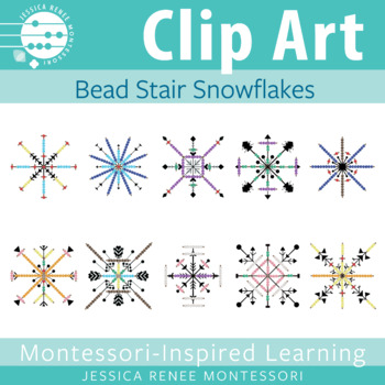 Preview of Montessori Math Bead Stair Snowflakes Clip Art