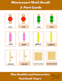 Montessori Math Beads 3-Part Cards with Booklet and Intera