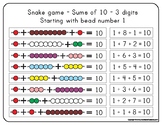 Montessori Math Beads - Snake game 3Dg - Sums of 10 - Star
