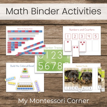 Preview of Montessori Math Busy Book Binder Activities - Preschool Numbers 1-10
