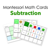 Montessori Math Cards: Subtraction
