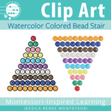 Montessori Math Colored Bead Stair Clip Art