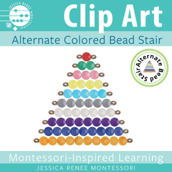 Preview of Montessori Math Clip Art: Colored Bead Stair (Alternate Color Version for India)