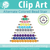 Montessori Math Clip Art: Colored Bead Stair (Alternate Co