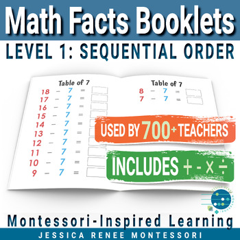 Preview of Montessori Math: Basics Facts Fluency Drills Alternative, Ordered Problems