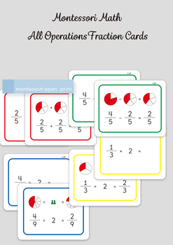 Preview of Montessori Math - All Operations Fraction Cards