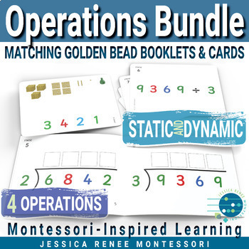 Preview of Montessori Math Golden Bead Operations, Subtraction Using Base Ten Blocks & More