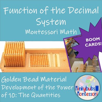 Preview of Montessori Math Golden Beads Decimal System Power of 10 Set 1 Boom Cards