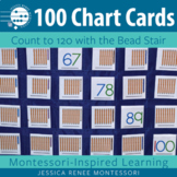 Montessori Math Hundred Chart Activity Cards with Colored Beads
