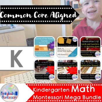 Preview of Montessori Math KINDERGARTEN: ALL Lesson Plans & Some Resources inc BOOM CCSS BC