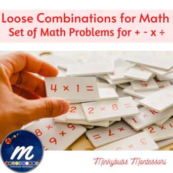 Preview of Montessori Math Loose Combinations Equations to use with finger charts