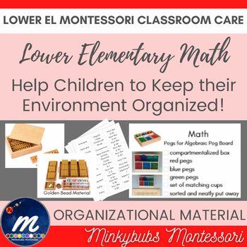 Preview of Montessori Math Materials List with Pictures Labels, Checklists, Inventory