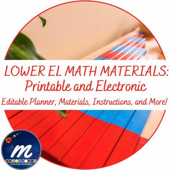 Preview of Montessori Math Materials Print Your Own Lower Elementary inc Virtual BUNDLE DL