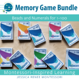 Montessori Math Memory Game Bundle: Beads and Numerals for 1-100