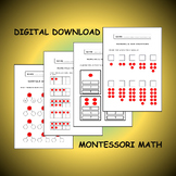 Montessori Math, Numerals and Counters Worksheet