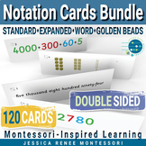 Montessori Math Place Value Notation Cards Bundle with Exp