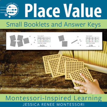 Preview of Montessori Math Place Value Activity Booklets: Numeracy and Golden Beads | Small