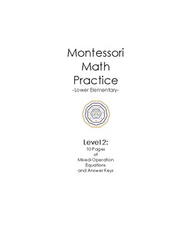 Preview of Montessori Math Practice, Level 2