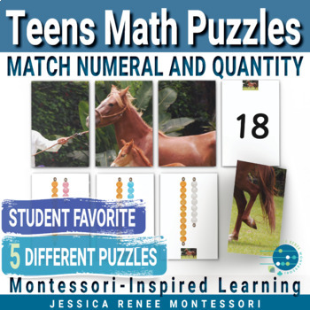 Preview of Montessori Math Teen Numbers Practice, Ordering Numbers Least to Greatest