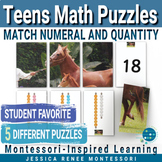 Montessori Math Teen Numbers Practice, Ordering Numbers Le
